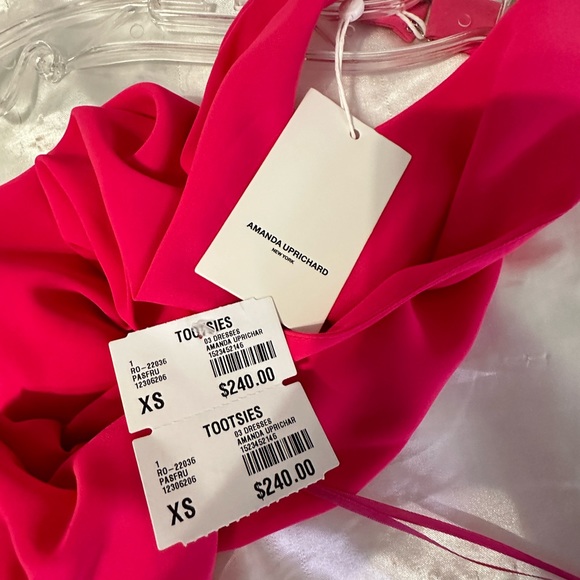 Amanda uprichard hot pink mini dress with front tie - Picture 2 of 3